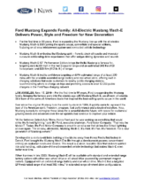 2021 Ford Mustang Mach-E News Release