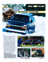 2003 Chevrolet Express Spec Sheet
