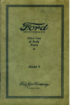 1925 Ford Body Parts List (Apr)