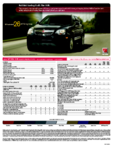 2009 Saturn Vue Spec Sheet