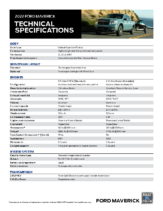 2022 Ford Maverick Tech Specs