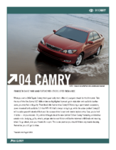 2004 Toyota Camry Specs
